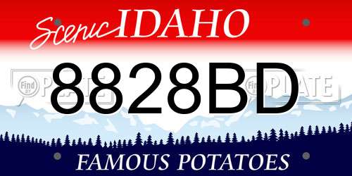8828BD Idaho License Plate