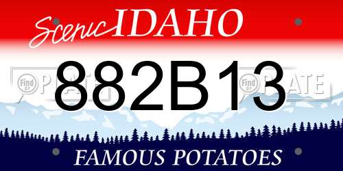 882B13 Idaho License Plate