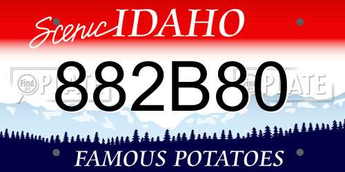 882B80 Idaho License Plate