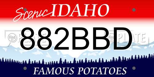882BBD Idaho License Plate