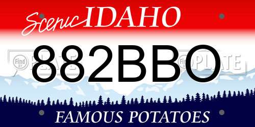 882BBO Idaho License Plate