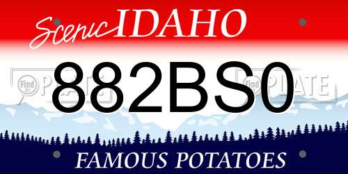 882BS0 Idaho License Plate