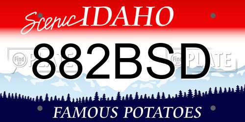 882BSD Idaho License Plate