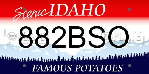 882BSO Idaho License Plate