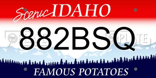 882BSQ Idaho License Plate