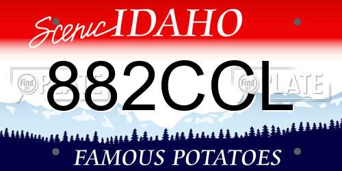 882CCL Idaho License Plate