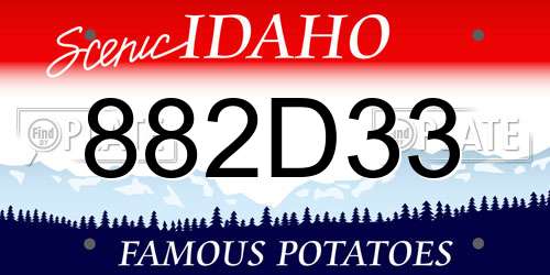 882D33 Idaho License Plate