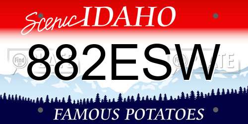 882ESW Idaho License Plate