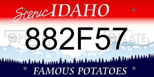 882F57 Idaho License Plate