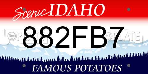 882FB7 Idaho License Plate