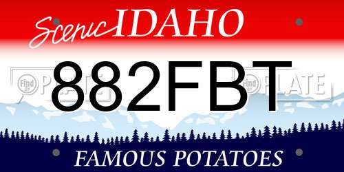 882FBT Idaho License Plate