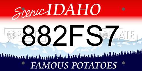 882FS7 Idaho License Plate
