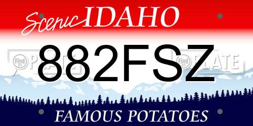 882FSZ Idaho License Plate