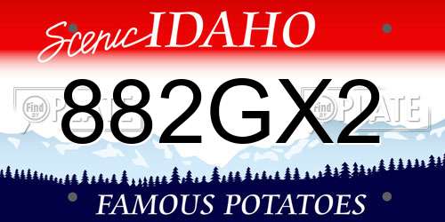882GX2 Idaho License Plate
