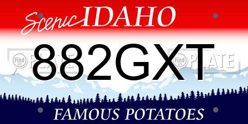 882GXT Idaho License Plate