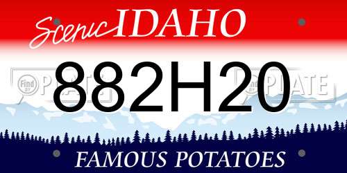 882H20 Idaho License Plate