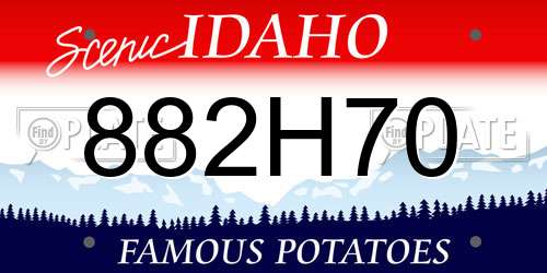 882H70 Idaho License Plate