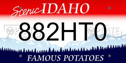 882HT0 Idaho License Plate