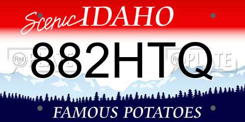 882HTQ Idaho License Plate