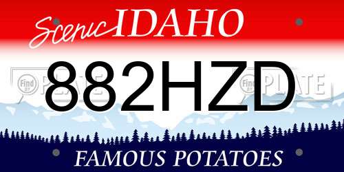 882HZD Idaho License Plate