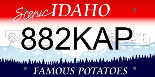 882KAP Idaho License Plate