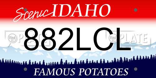882LCL Idaho License Plate