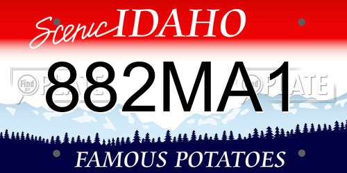 882MA1 Idaho License Plate