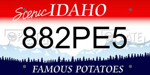 882PE5 Idaho License Plate