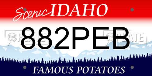 882PEB Idaho License Plate