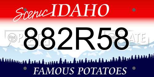 882R58 Idaho License Plate