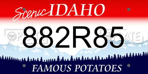 882R85 Idaho License Plate