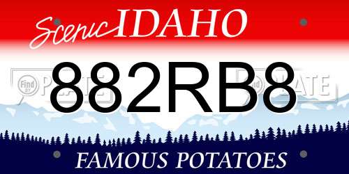 882RB8 Idaho License Plate