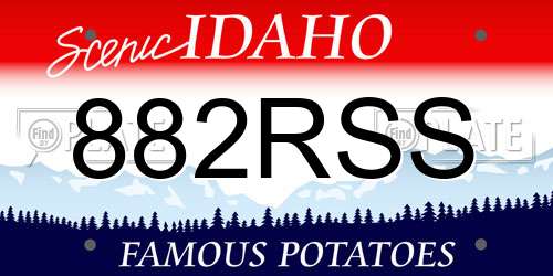 882RSS Idaho License Plate