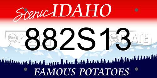 882S13 Idaho License Plate