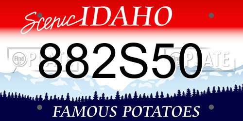 882S50 Idaho License Plate