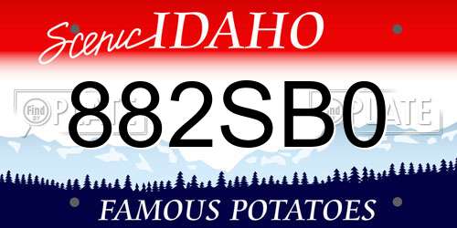 882SB0 Idaho License Plate