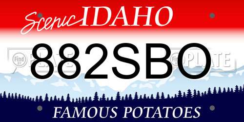 882SBO Idaho License Plate
