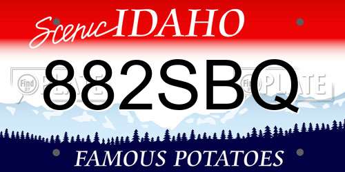 882SBQ Idaho License Plate