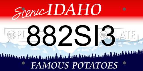 882SI3 Idaho License Plate