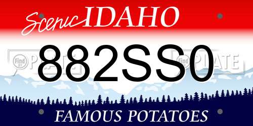 882SS0 Idaho License Plate