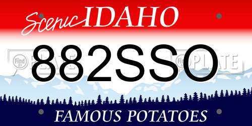 882SSO Idaho License Plate