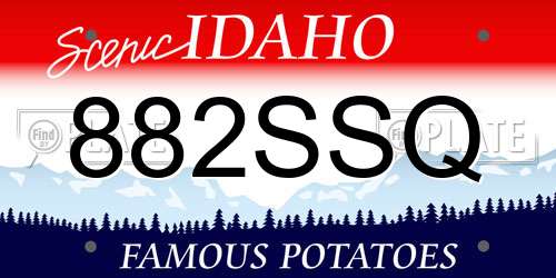 882SSQ Idaho License Plate