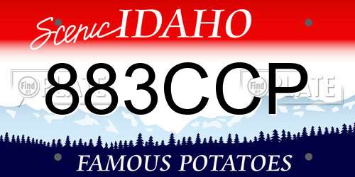 883CCP Idaho License Plate