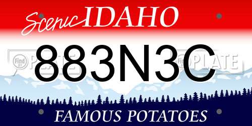 883N3C Idaho License Plate