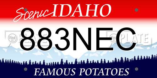 883NEC Idaho License Plate