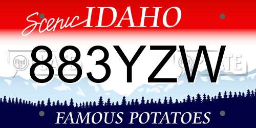 883YZW Idaho License Plate