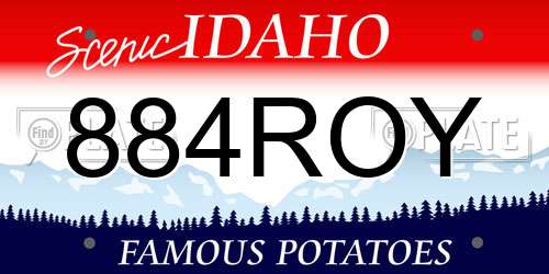 884ROY Idaho License Plate