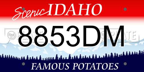 8853DM Idaho License Plate