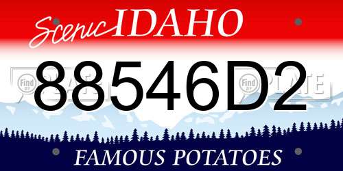 88546D2 Idaho License Plate