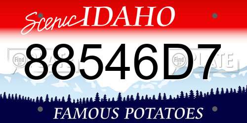 88546D7 Idaho License Plate